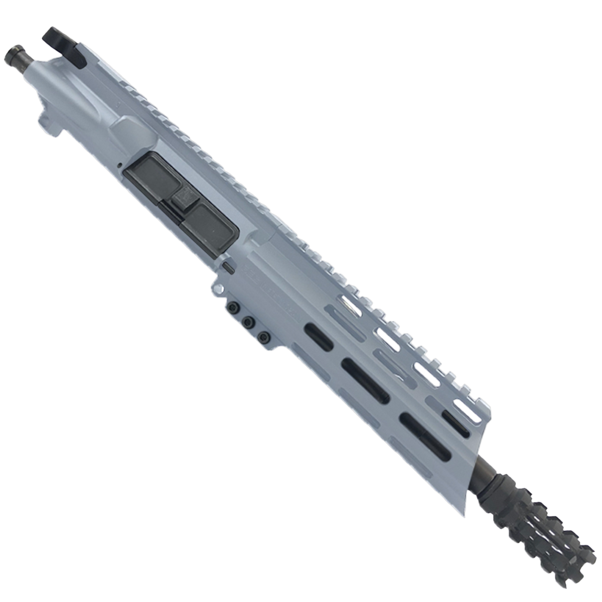 AR15 7.62x39mm Pistol Upper Assembly 7" Barrel Custom 7" Slanted MLOK Handguard Complete w/ BCG & Charging Handle - Sniper Gray
