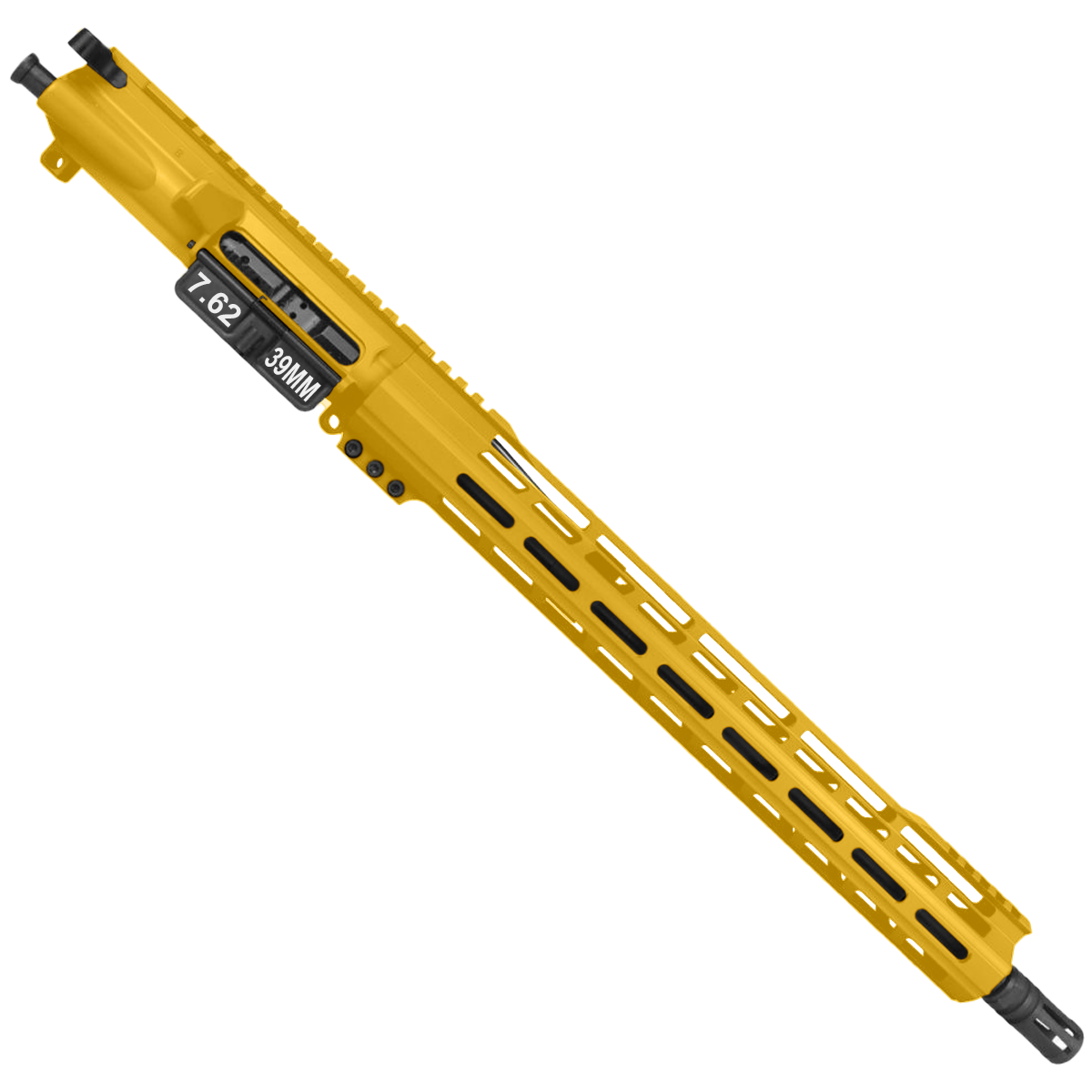 AR-15 7.62x39 Complete Upper Build Assembly 16" Barrel 15" Lightweight Hybrid MLOK Handguard - Gold
