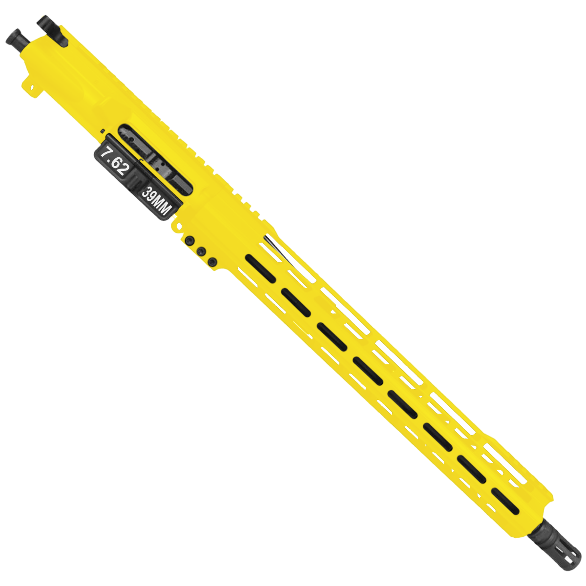 AR-15 7.62x39 Complete Upper Build Assembly 16" Barrel 15" Lightweight Hybrid MLOK Handguard - Lemon Zest