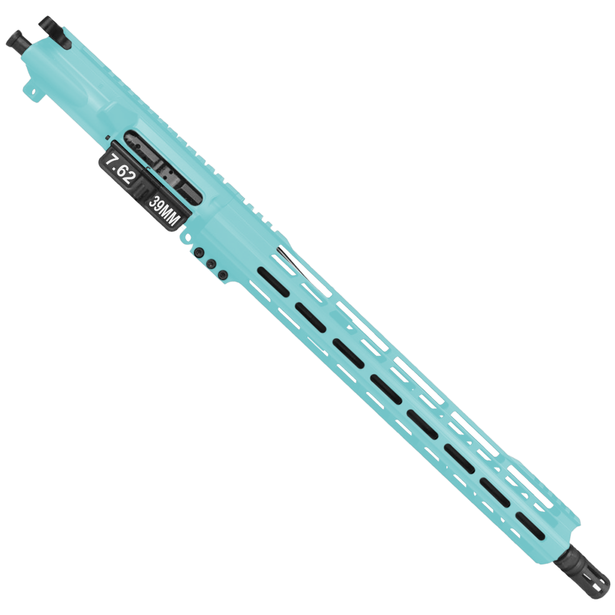 AR-15 7.62x39 Complete Upper Build Assembly 16" Barrel 15" Lightweight Hybrid MLOK Handguard - Robins Egg Blue