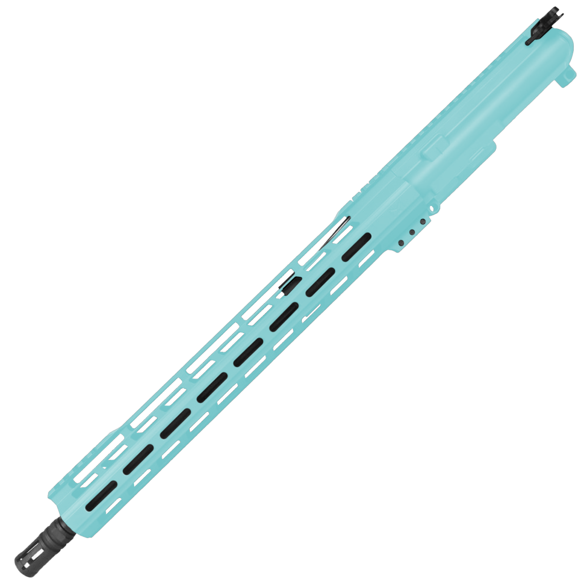 AR-15 7.62x39 Complete Upper Build Assembly 16" Barrel 15" Lightweight Hybrid MLOK Handguard - Robins Egg Blue