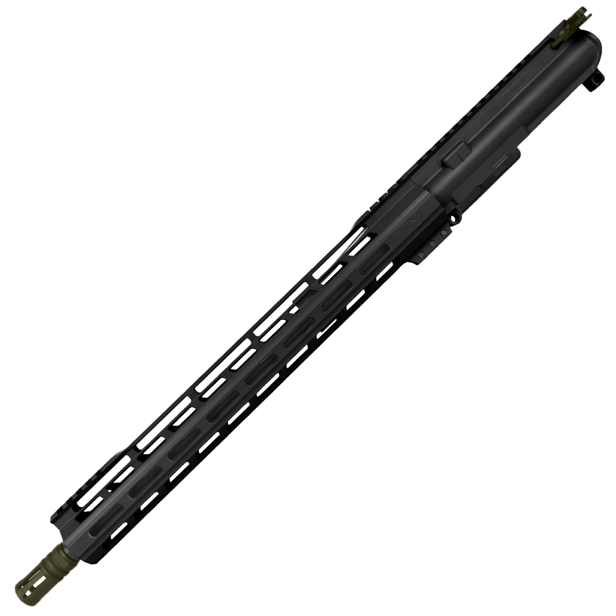 AR-15 7.62x39 Two-Tone Complete Upper Build Assembly 16" Barrel 15" Lightweight Hybrid MLOK Handguard - Black and Magpul ODG