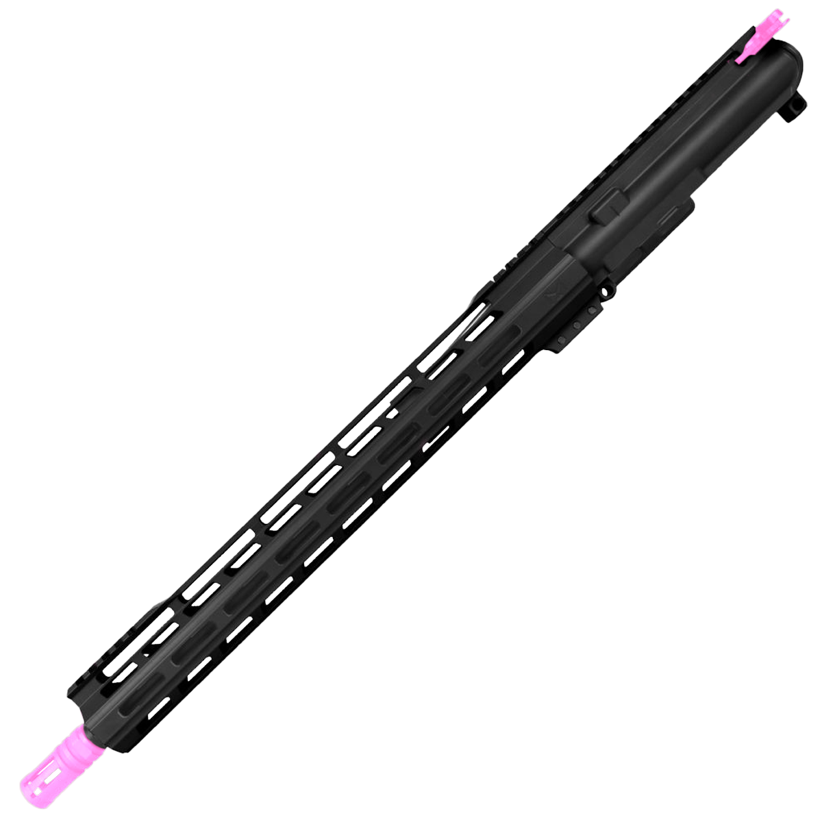 AR-15 7.62x39 Two-Tone Complete Upper Build Assembly 16" Barrel 15" Lightweight Hybrid MLOK Handguard - Black and Sig Pink