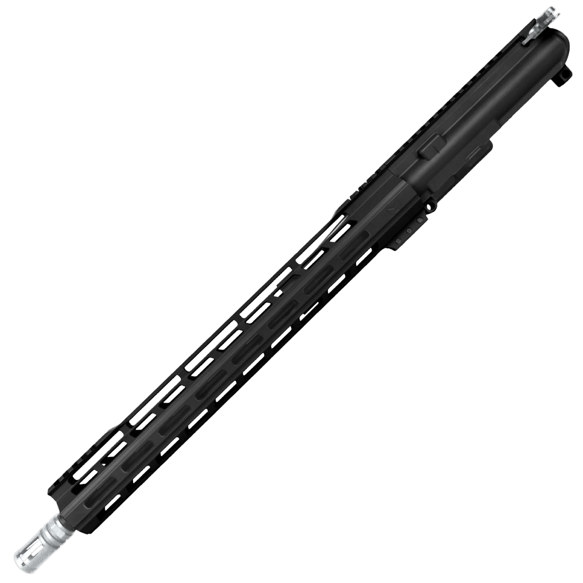 AR-15 7.62x39 Two-Tone Complete Upper Build Assembly 16" Barrel 15" Lightweight Hybrid MLOK Handguard - Black and Tungsten Gray