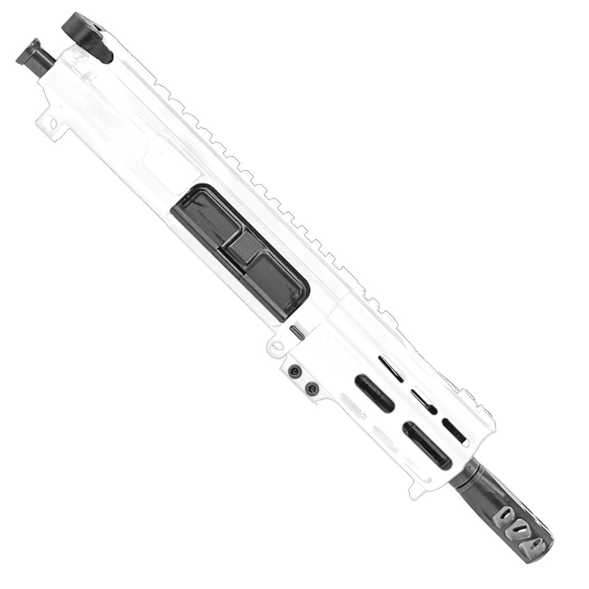 AR15 7.62x39mm Micro Pistol Upper Assembly 5" Barrel Custom 4" MLOK Handguard - Storm Trooper White