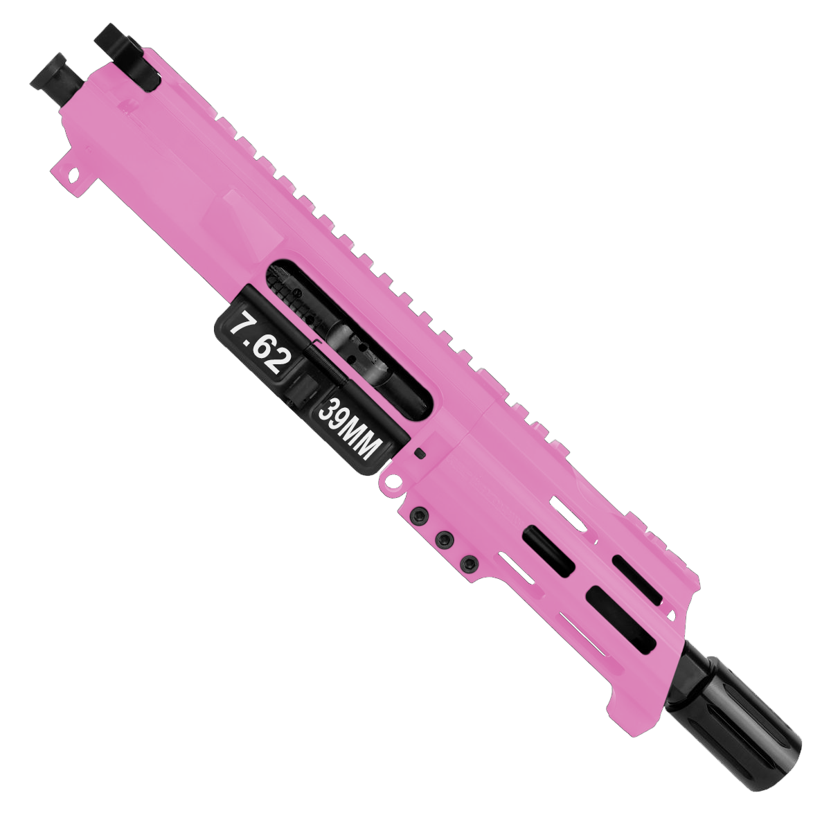 AR15 762x39 Micro Pistol Upper Assembly 5" Barrel Custom 5" Top Cut Custom MLOK Handguard Complete w/ Charging Handle - Sig Pink