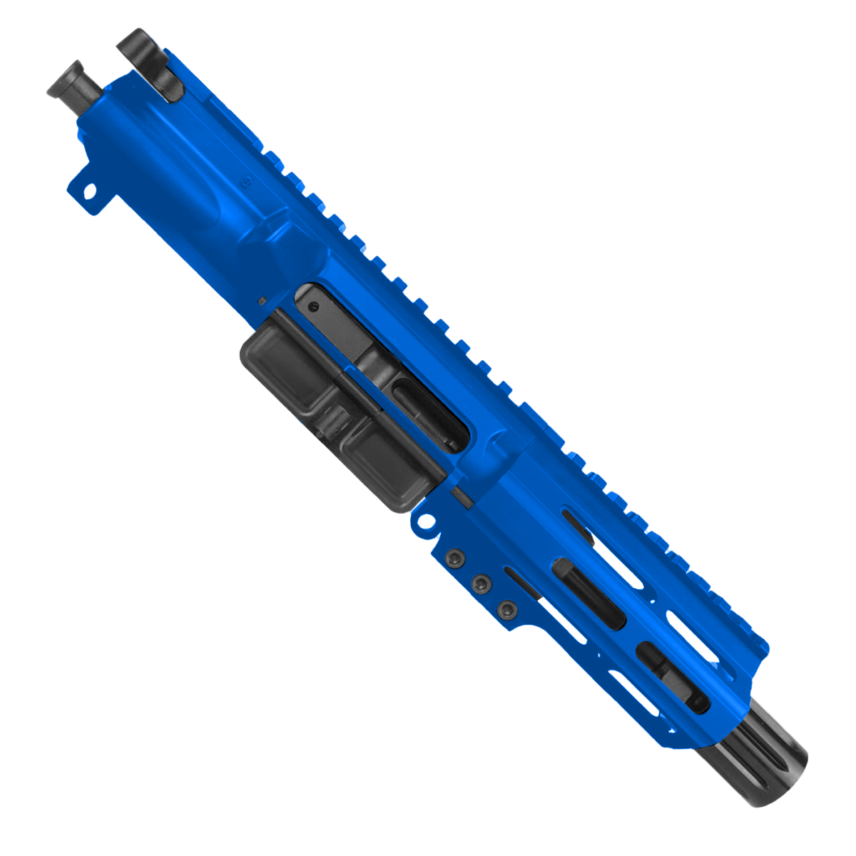 AR9 9mm Pistol Upper Assembly 4" Barrel MLOK Handguard Complete w/ Charging Handle - Blue Flame