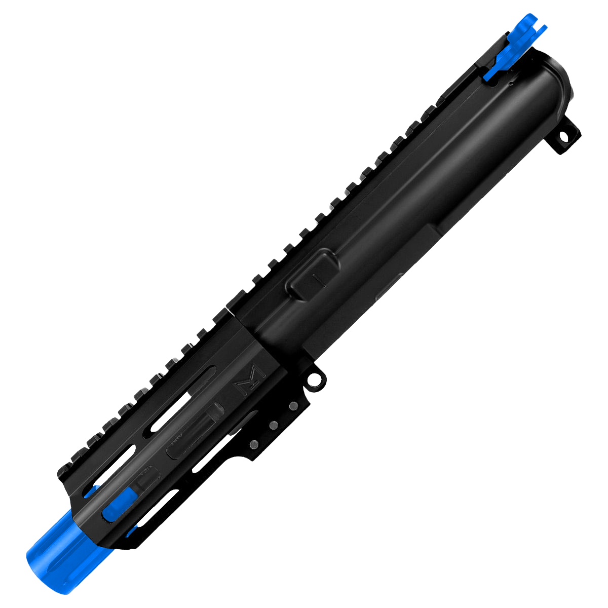 AR9 9mm Two-Tone Pistol Upper Assembly 4" Barrel MLOK Handguard Complete w/ Charging Handle - Black and Flame Blue