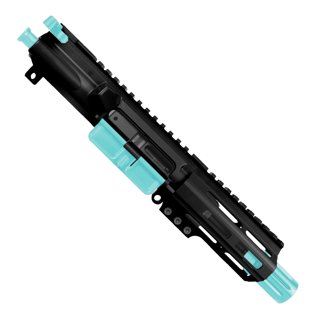 AR9 9mm Two-Tone Pistol Upper Assembly 4" Barrel MLOK Handguard Complete w/ Charging Handle - Black and Robins Egg Blue