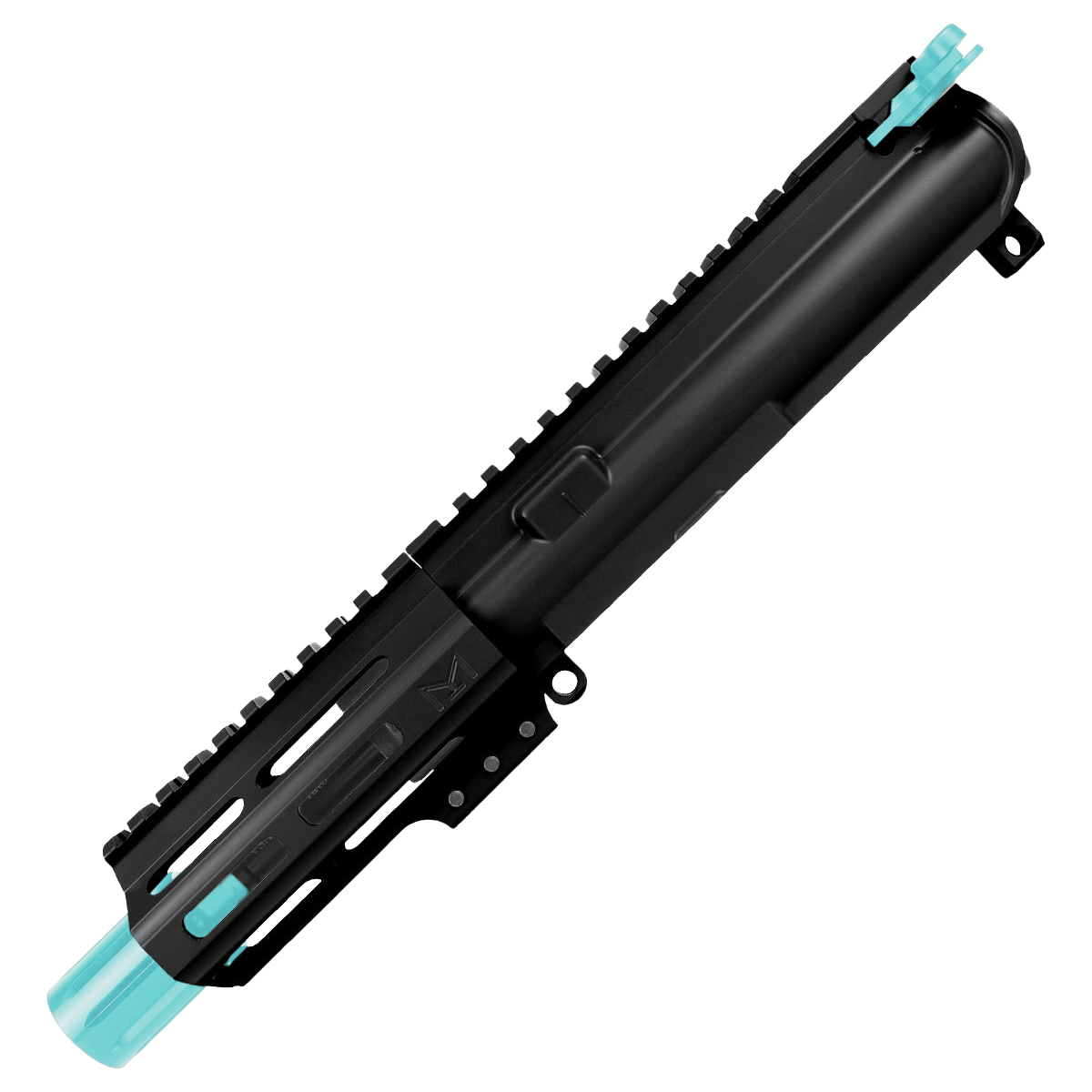 AR9 9mm Two-Tone Pistol Upper Assembly 4" Barrel MLOK Handguard Complete w/ Charging Handle - Black and Robins Egg Blue