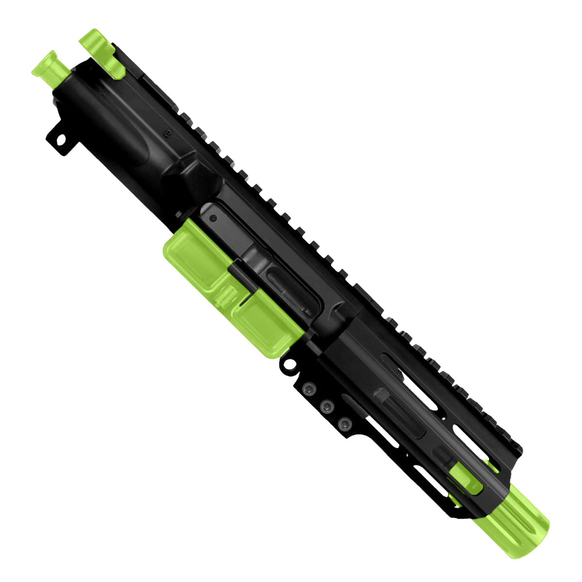 AR9 9mm Two-Tone Pistol Upper Assembly 4" Barrel MLOK Handguard Complete w/ Charging Handle - Black and Zombie Green