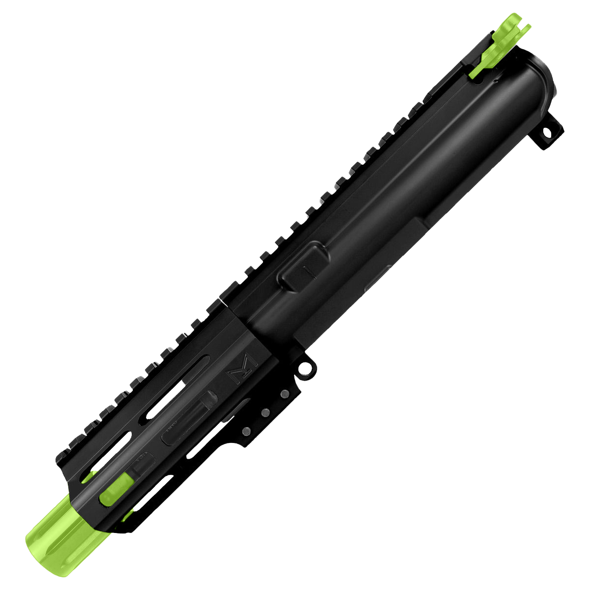 AR9 9mm Two-Tone Pistol Upper Assembly 4" Barrel MLOK Handguard Complete w/ Charging Handle - Black and Zombie Green