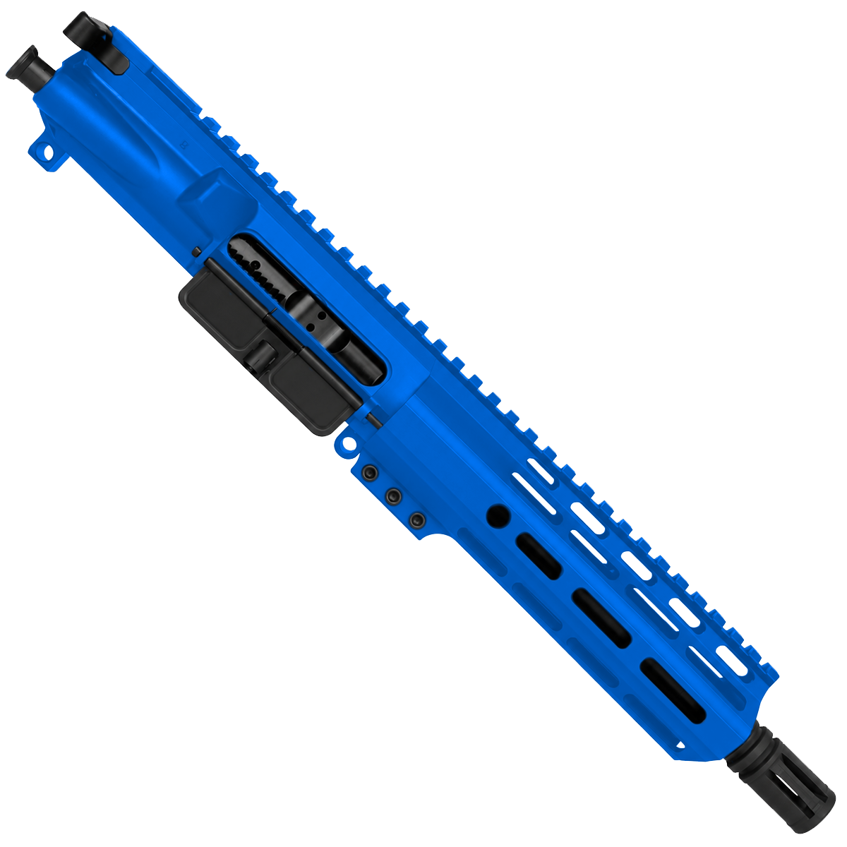 AR 9MM 7" Complete Upper Assembly 7.5" Barrel and 7" D-Cut MLOK Handguard - Flame Blue