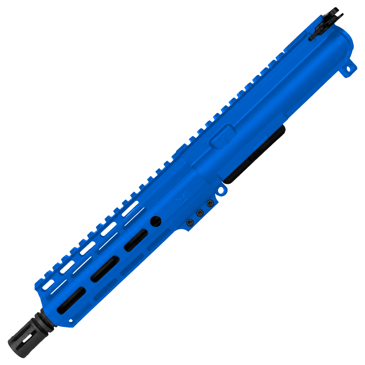 AR 9MM 7" Complete Upper Assembly 7.5" Barrel and 7" D-Cut MLOK Handguard - Flame Blue