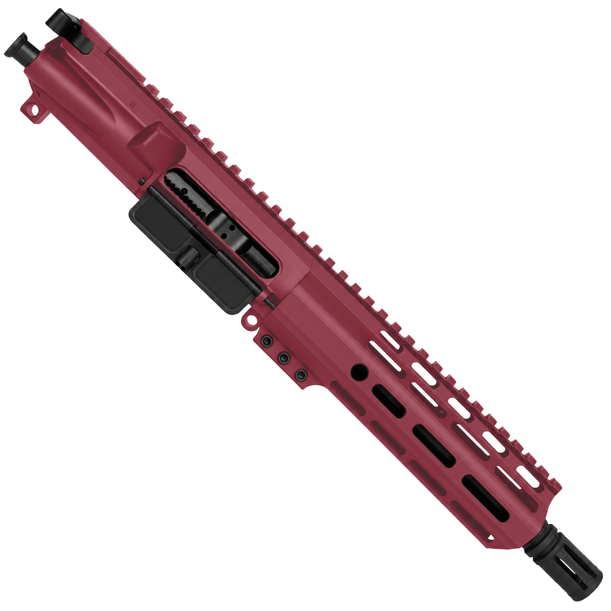 AR 9MM 7" Complete Upper Assembly 7.5" Barrel and 7" D-Cut MLOK Handguard - Cranberry Frost
