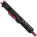 AR 9MM Two-Tone 7" Complete Upper Assembly 7.5" Barrel and 7" D-Cut MLOK Handguard - Black and Cranberry Frost