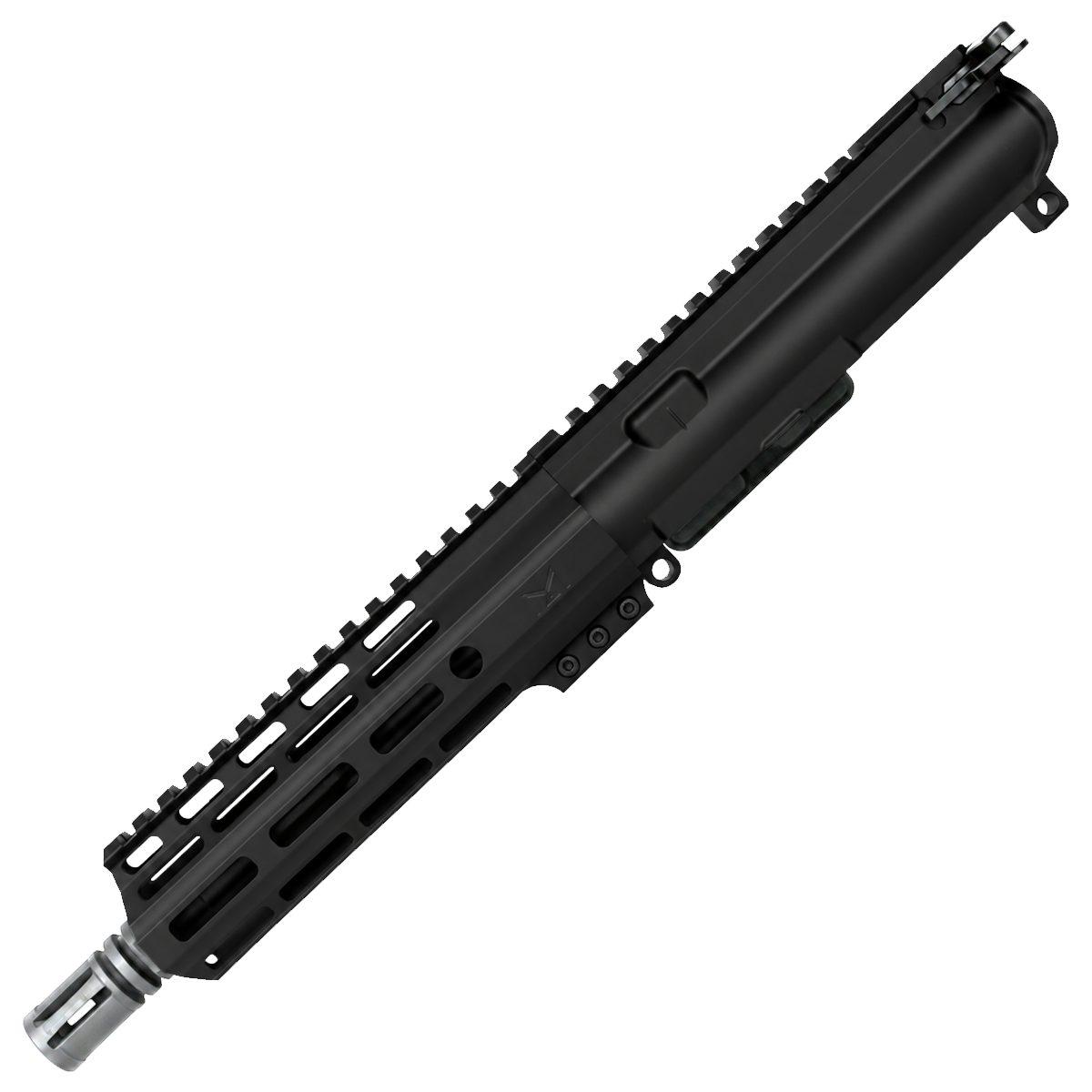 AR 9MM Two-Tone 7" Complete Upper Assembly 7.5" Barrel and 7" D-Cut MLOK Handguard - Black and Tungsten Gray
