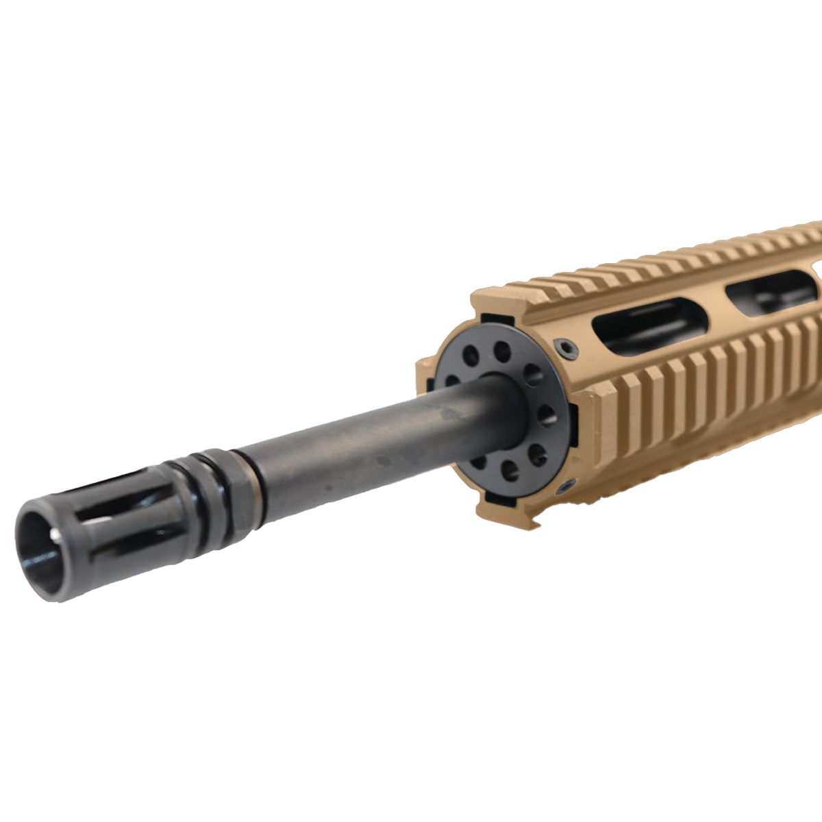 AR 9mm Upper Assembly 16" Barrel W/ 12" Quadrail Handguard w/ Charging Handle - Burnt Bronze