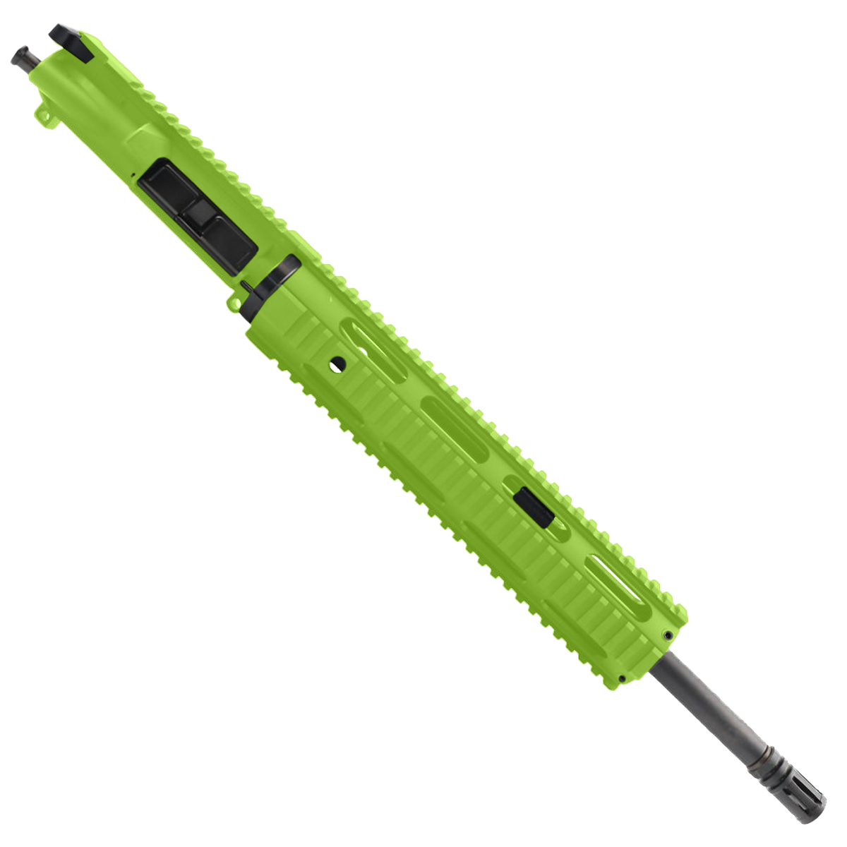 AR 9mm Upper Assembly 16" Barrel W/ 12" Quadrail Handguard w/ Charging Handle - Zombie Green