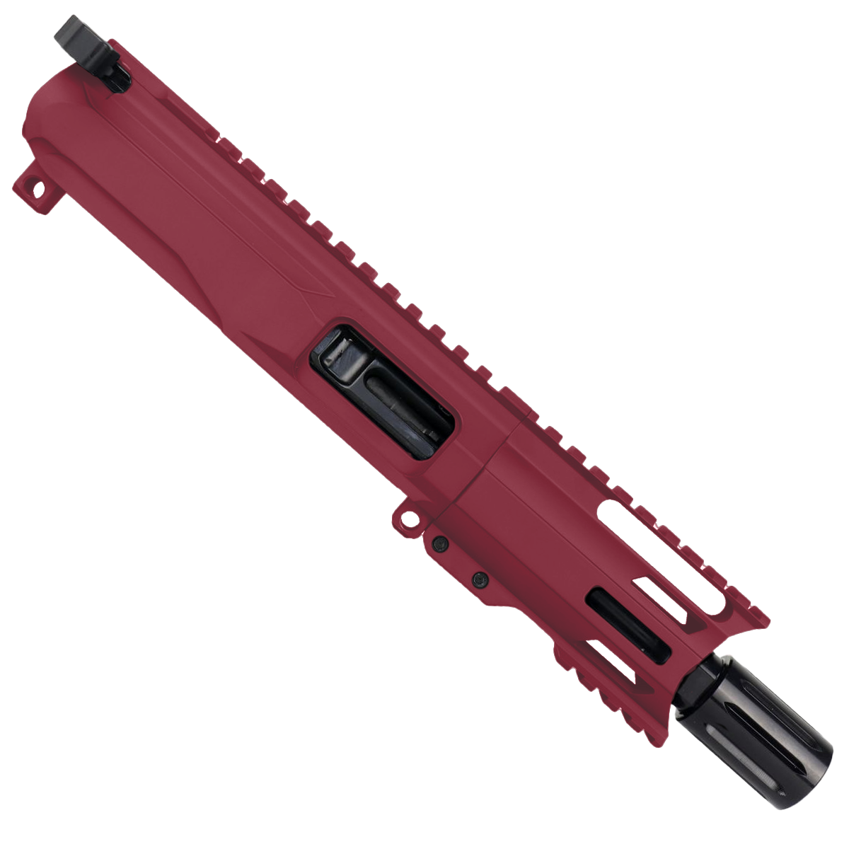 AR9 9mm Pistol Billet Upper Assembly 4" Barrel MLOK Handguard Complete w/ Charging Handle - Cerakote Cranberry Frost