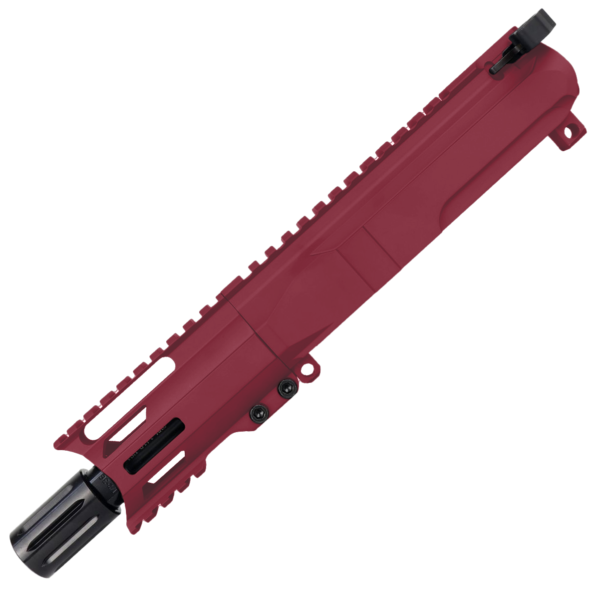 AR9 9mm Pistol Billet Upper Assembly 4" Barrel MLOK Handguard Complete w/ Charging Handle - Cerakote Cranberry Frost