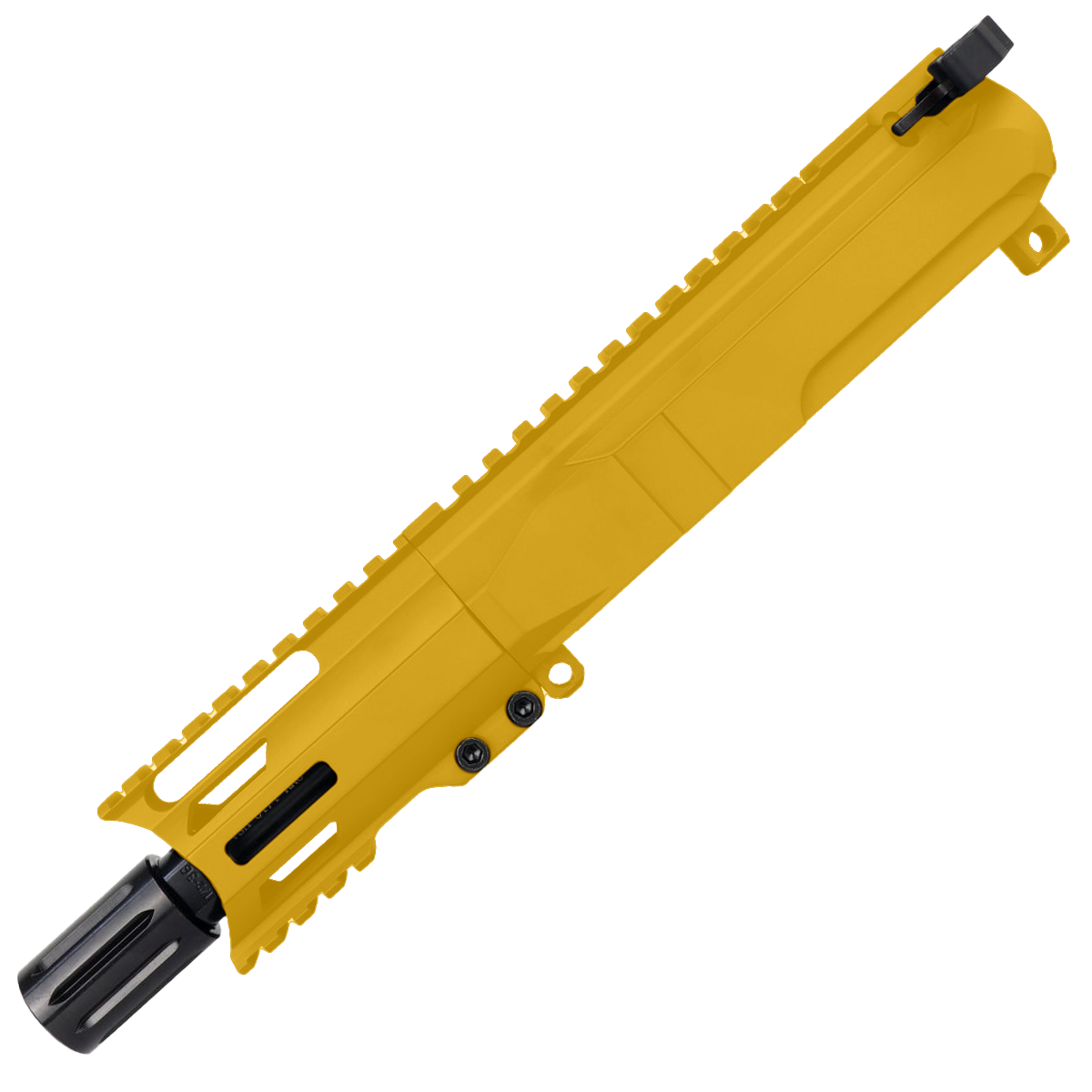 AR9 9mm Pistol Billet Upper Assembly 4" Barrel MLOK Handguard Complete w/ Charging Handle - Cerakote Gold