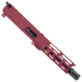 AR9 9mm Pistol Billet Upper Assembly 7" Barrel MLOK Handguard Complete w/ Charging Handle - Cerakote Cranberry Frost