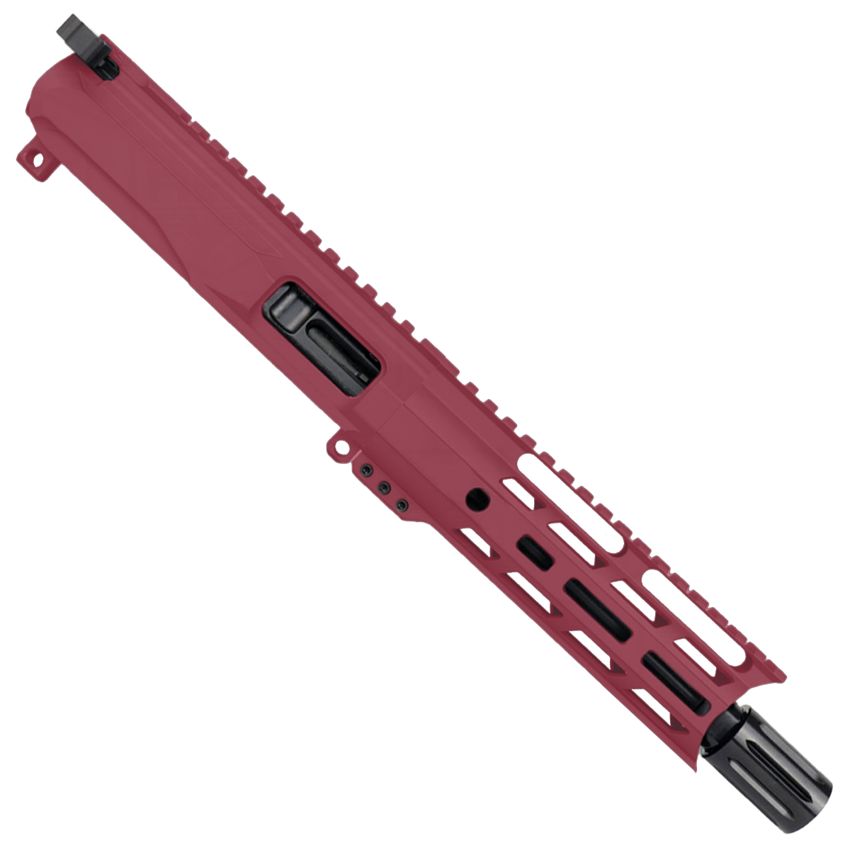 AR9 9mm Pistol Billet Upper Assembly 7" Barrel MLOK Handguard Complete w/ Charging Handle - Cerakote Cranberry Frost