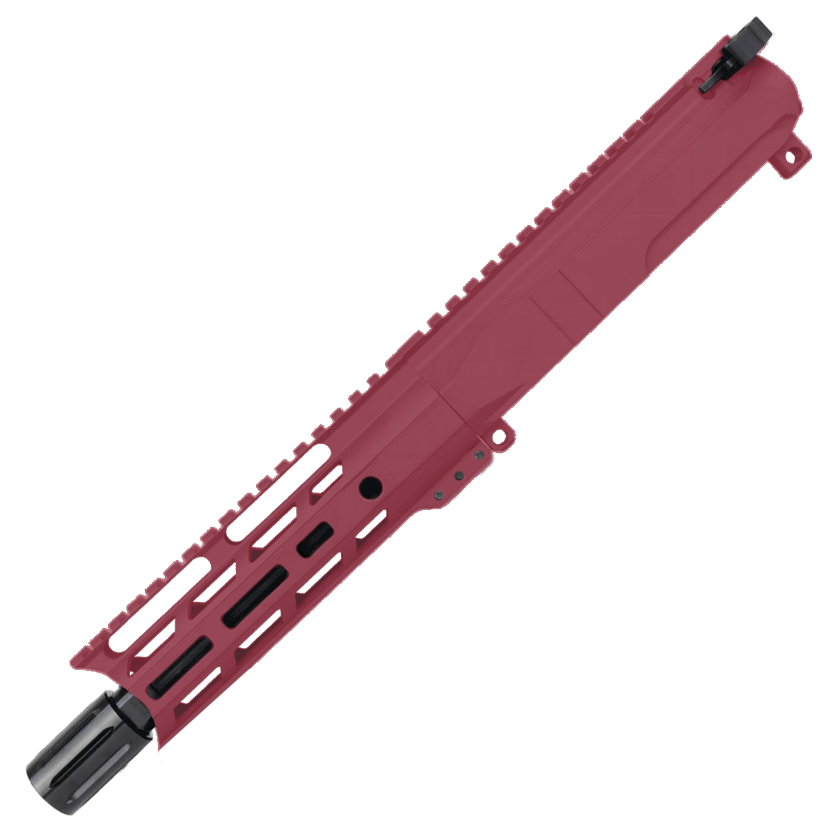 AR9 9mm Pistol Billet Upper Assembly 7" Barrel MLOK Handguard Complete w/ Charging Handle - Cerakote Cranberry Frost