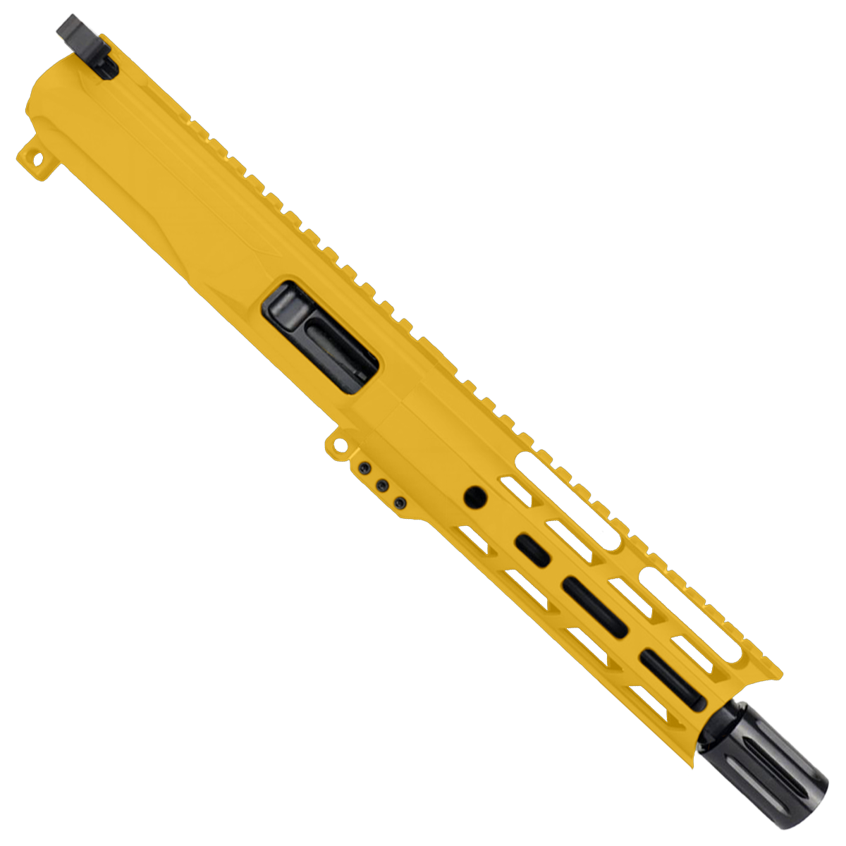 AR9 9mm Pistol Billet Upper Assembly 7" Barrel MLOK Handguard Complete w/ Charging Handle - Cerakote Gold