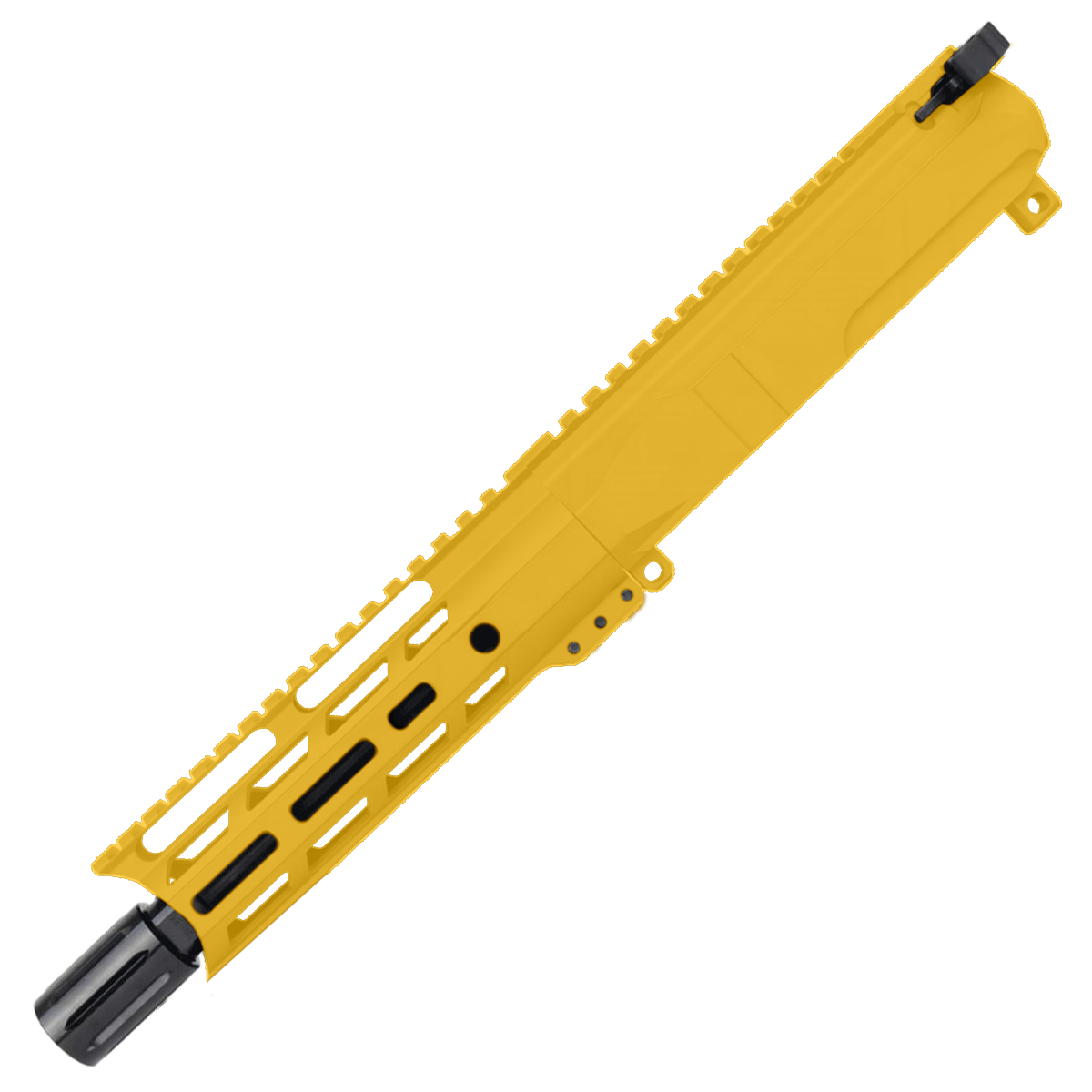 AR9 9mm Pistol Billet Upper Assembly 7" Barrel MLOK Handguard Complete w/ Charging Handle - Cerakote Gold
