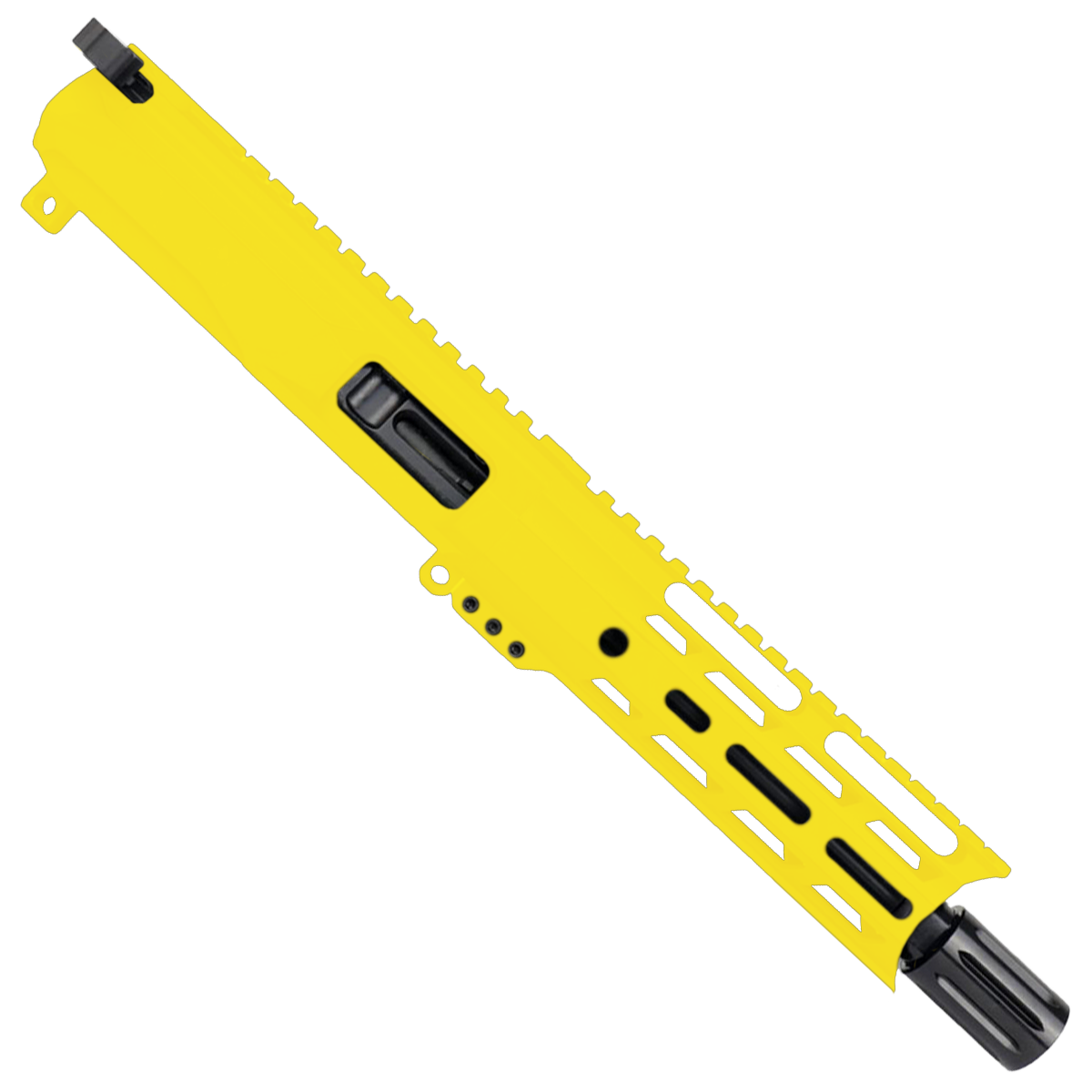 AR9 9mm Pistol Billet Upper Assembly 7" Barrel MLOK Handguard Complete w/ Charging Handle - Cerakote Lemon Zest