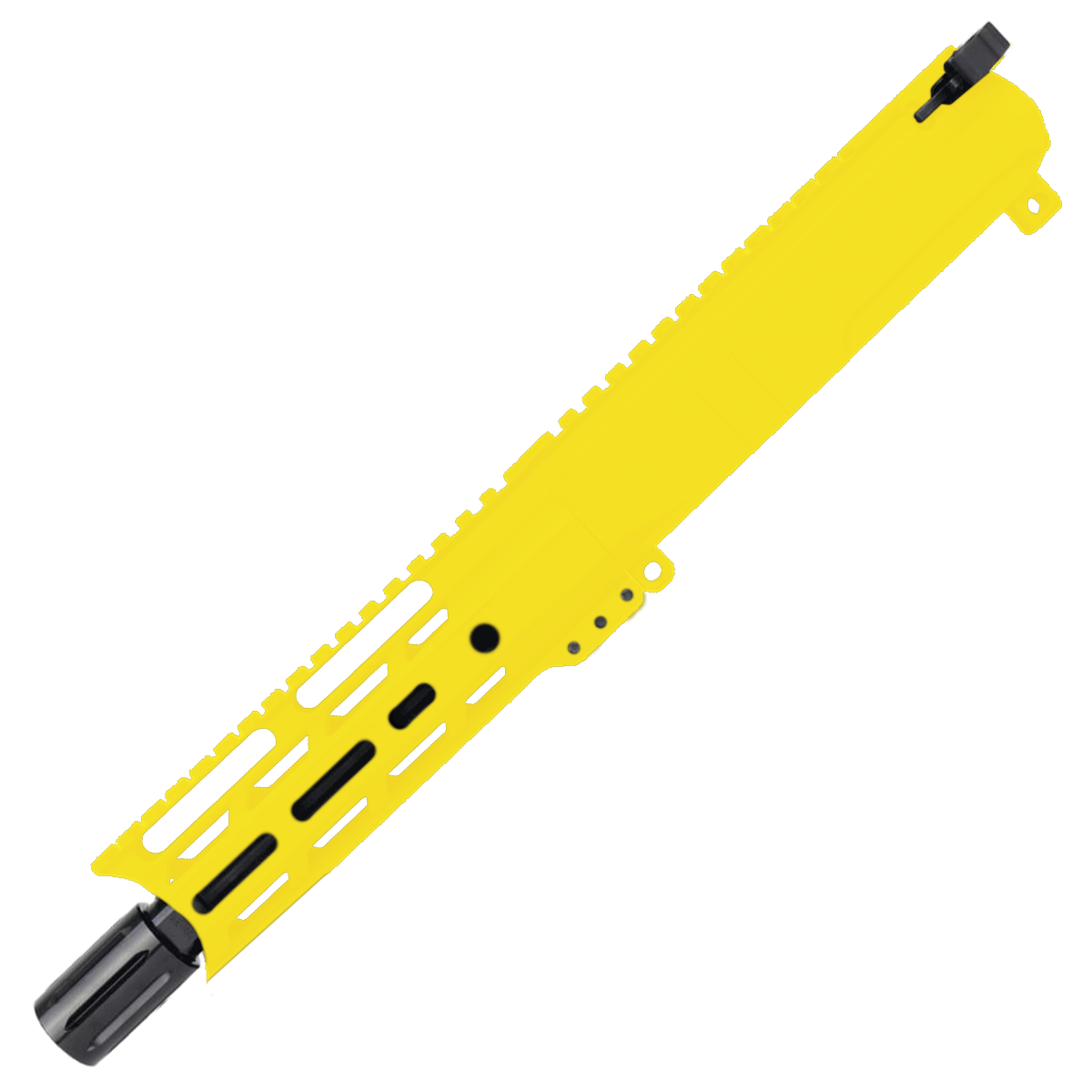 AR9 9mm Pistol Billet Upper Assembly 7" Barrel MLOK Handguard Complete w/ Charging Handle - Cerakote Lemon Zest