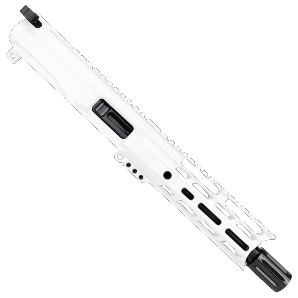 AR9 9mm Pistol Billet Upper Assembly 7" Barrel MLOK Handguard Complete w/ Charging Handle - Storm Trooper White