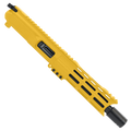 AR9 9mm Pistol Billet Upper Assembly 7" Barrel Custom Hybrid MLOK Handguard Complete w/ Charging Handle - Gold