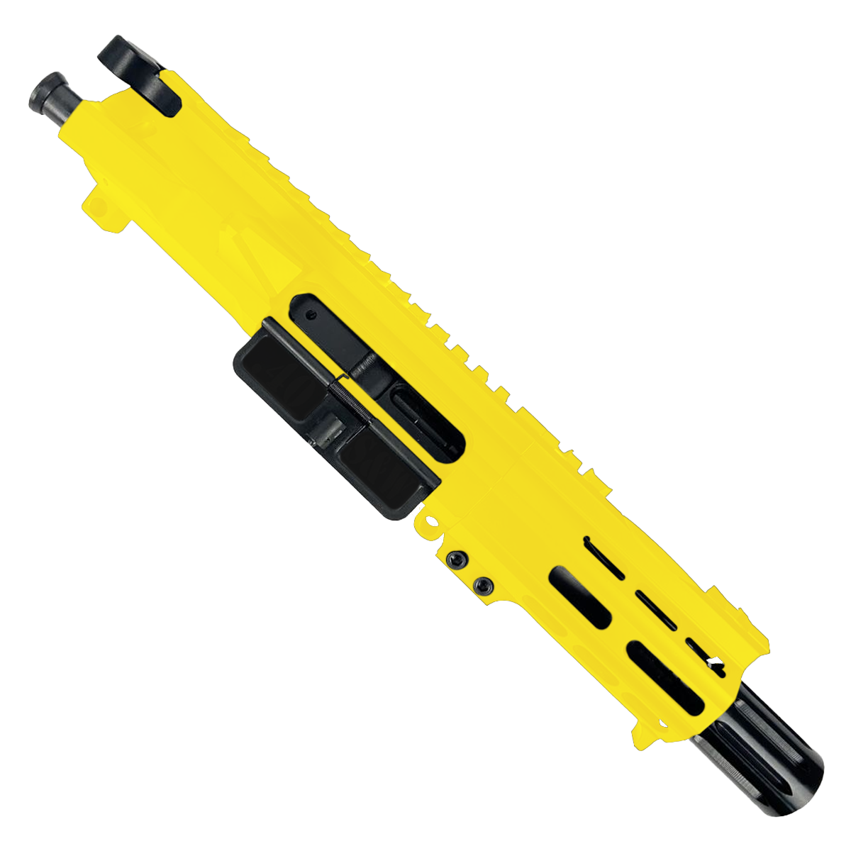 AR 9mm Billet Pistol Upper Assembly 4" Barrel Custom MLOK Handguard Complete w/ Charging Handle - Lemon Zest