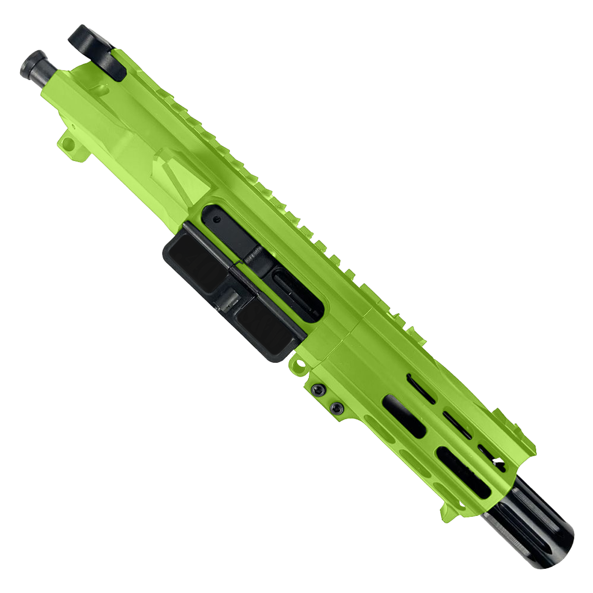 AR 9mm Billet Pistol Upper Assembly 4" Barrel Custom MLOK Handguard Complete w/ Charging Handle - Zombie Green