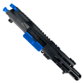 AR 9mm Two-Tone Billet Pistol Upper Assembly 4" Barrel Custom MLOK Handguard Complete w/ Charging Handle - Black and Flame Blue