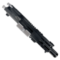 AR 9mm Two-Tone Billet Pistol Upper Assembly 4" Barrel Custom MLOK Handguard Complete w/ Charging Handle - Black and Glacier Silver