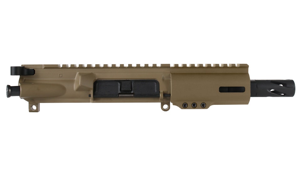 BC-15 7.62X39 Flat Dark Earth Cerakote Forged Complete Upper Assembly, 4.5" Parkerized Heavy Barrel, 1:10 Twist, Micropistol Length Gas System, 4" M-LOK Rail