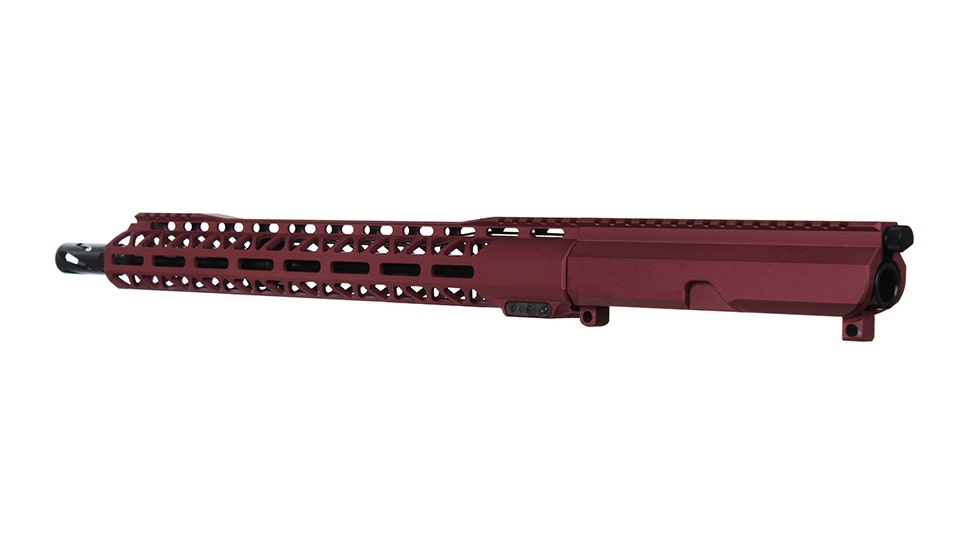 BC-15 .223 Wylde Frosted Cranberry Cerakote Side Charging Complete Upper Assembly, 16" Black Nitride Mid Weight Barrel, 1:8 Twist, Mid Length Length Gas System, 15" M-LOK Rail