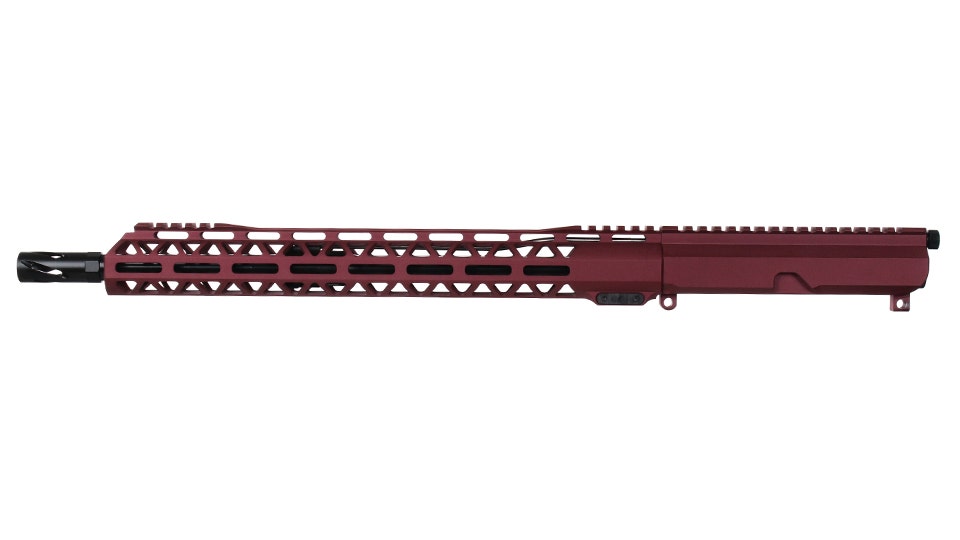 BC-15 .223 Wylde Frosted Cranberry Cerakote Side Charging Complete Upper Assembly, 16" Black Nitride Mid Weight Barrel, 1:8 Twist, Mid Length Length Gas System, 15" M-LOK Rail