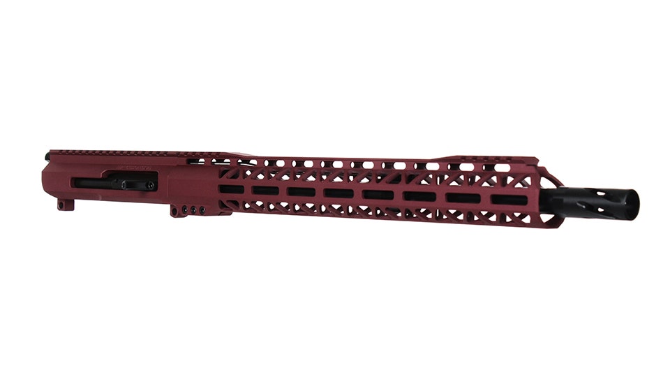 BC-15 .223 Wylde Frosted Cranberry Cerakote Side Charging Complete Upper Assembly, 16" Black Nitride Mid Weight Barrel, 1:8 Twist, Mid Length Length Gas System, 15" M-LOK Rail