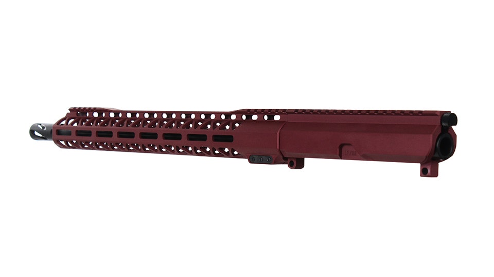 .22 Magnum Frosted Cranberry Cerakote Side Charging Complete Upper Assembly, 16" Black Nitride Heavy Barrel, 1:16 Twist, 15" M-LOK Rail