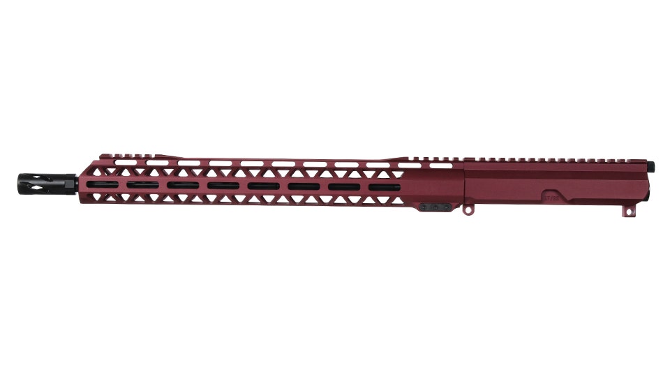 .22 Magnum Frosted Cranberry Cerakote Side Charging Complete Upper Assembly, 16" Black Nitride Heavy Barrel, 1:16 Twist, 15" M-LOK Rail