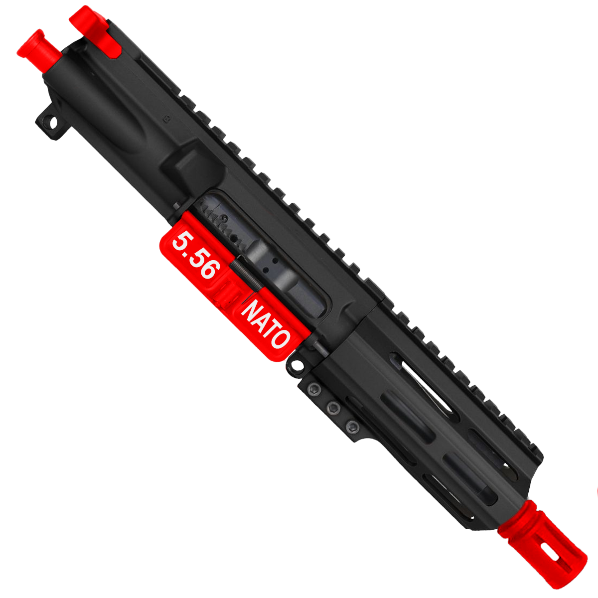 AR-15 .223/5.56 5'' FORGED UPPER ASSEMBLY WITH 4.5'' HANDGUARD AND COLOR OPTION BUNDLE - Stoplight Red
