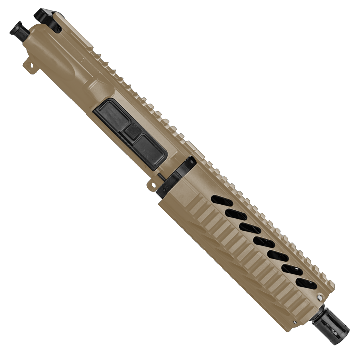 AR-15 .223/5.56 Pistol Upper Assembly 7.5" Barrel 7" Quad Rail Handguard & Charging Handle - Flat Dark Earth