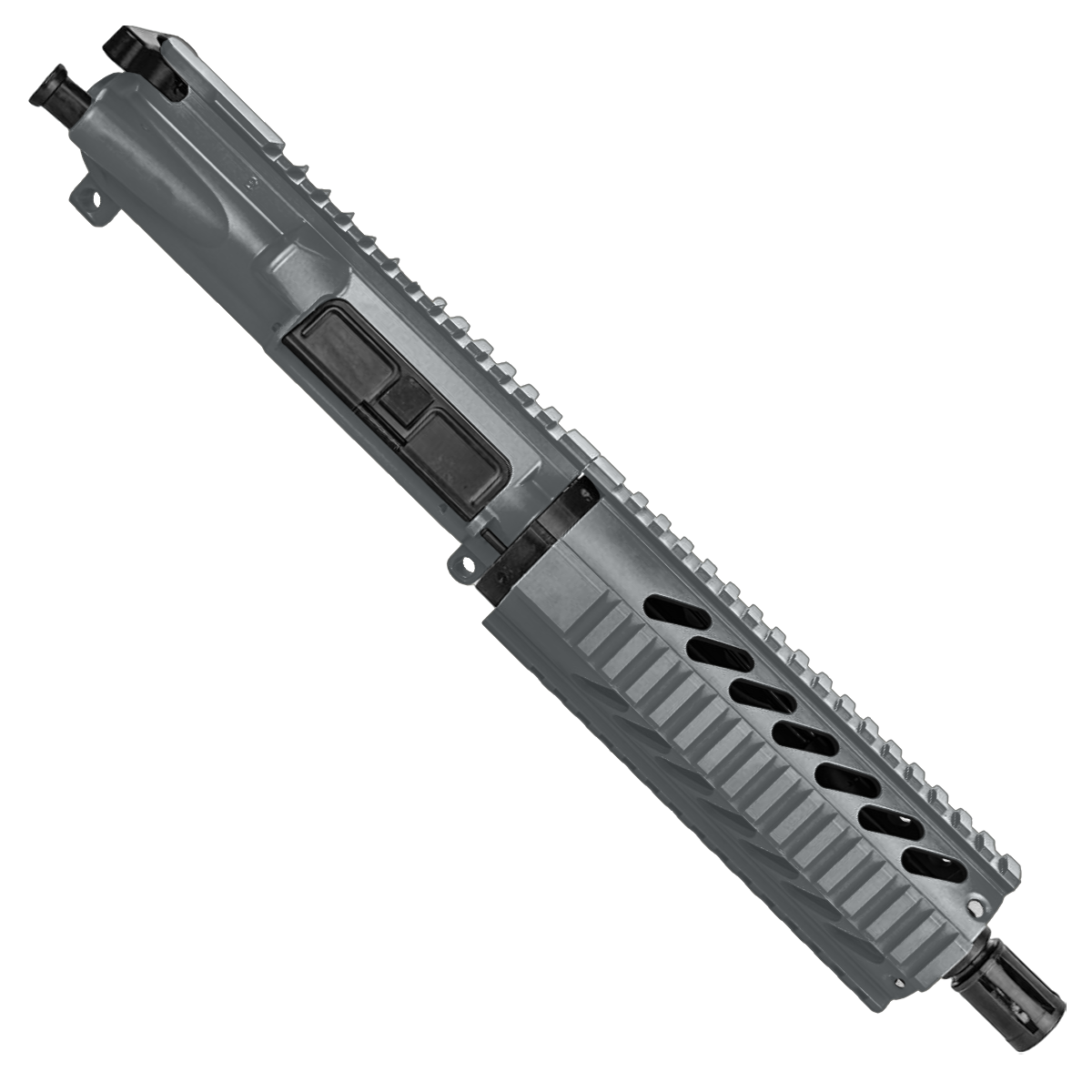 AR-15 .223/5.56 Pistol Upper Assembly 7.5" Barrel 7" Quad Rail Handguard & Charging Handle - Tungsten Gray