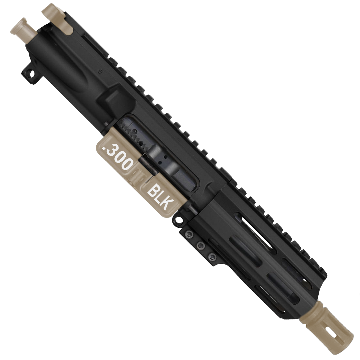 AR-15 .300 Blackout 5'' FORGED UPPER ASSEMBLY WITH 4.5'' HANDGUARD AND COLOR OPTION BUNDLE - Black and Magpul FDE