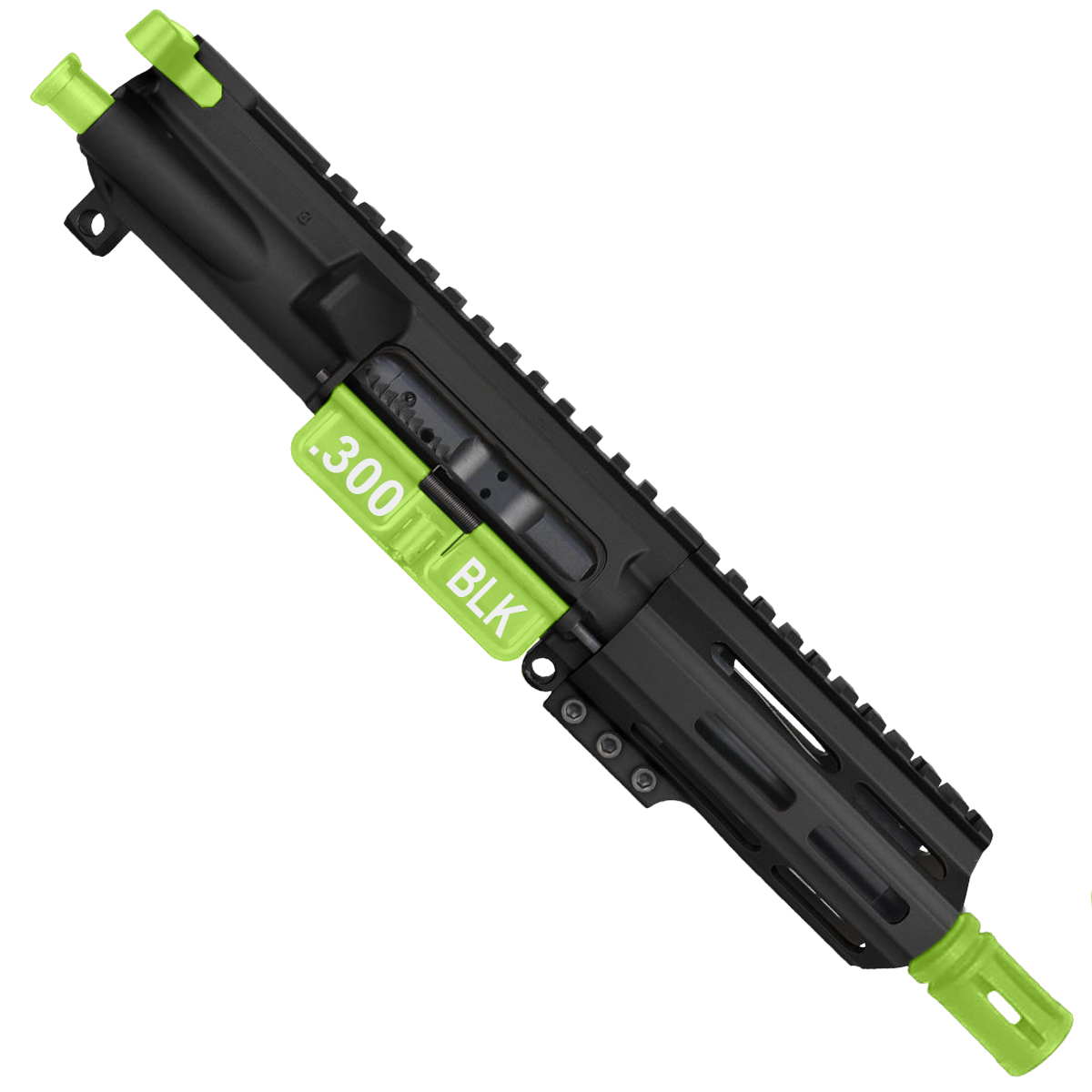 AR-15 .300 Blackout 5'' FORGED UPPER ASSEMBLY WITH 4.5'' HANDGUARD AND COLOR OPTION BUNDLE - Black and Zombie Green